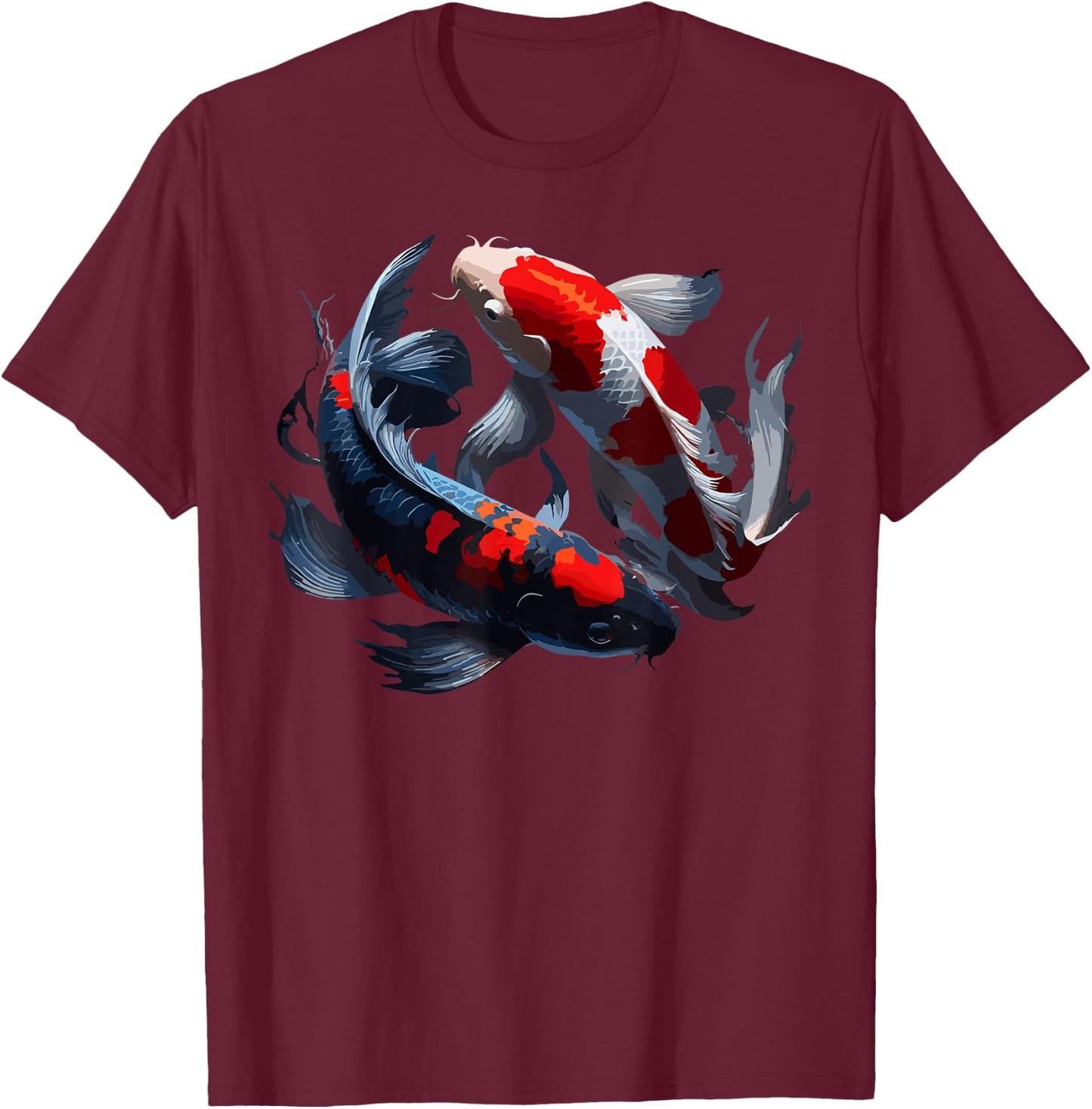 Japanischer Koi-Karpfen Nishikigoi Fisch Kirschblüten Herren Damen T-Shirt - T-Shirt | Maroon