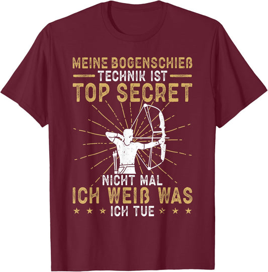 Bogenschießen Lustiges Design Bogenschießen Meine Bogenschieß Technik Archery T-Shirt - T-Shirt | Maroon