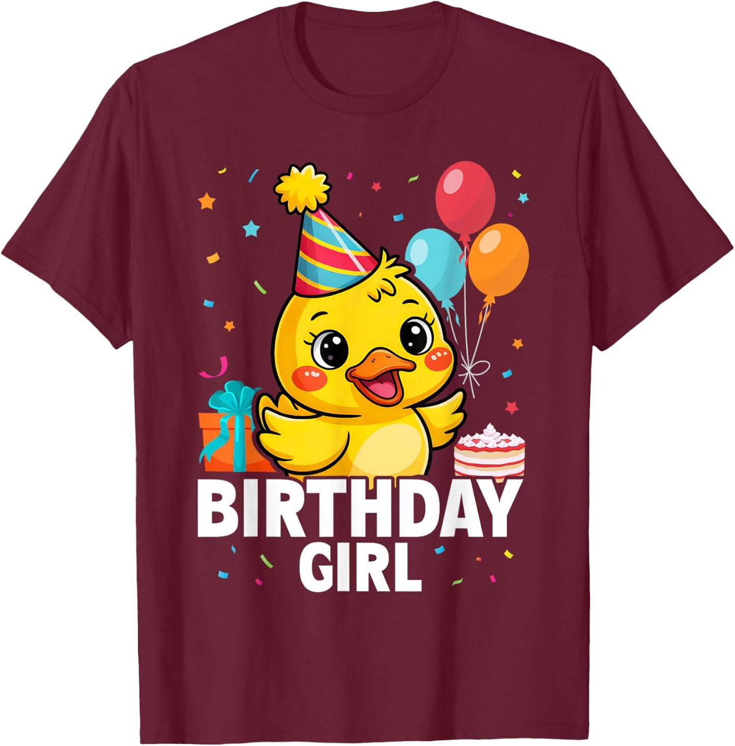 Duck Lover Birthday Girl Rubber Duck T-Shirt - T-Shirt | Maroon