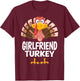 Thanksgiving Girlfriend Turkey Matching Pajama T-Shirt - T-Shirt | Maroon