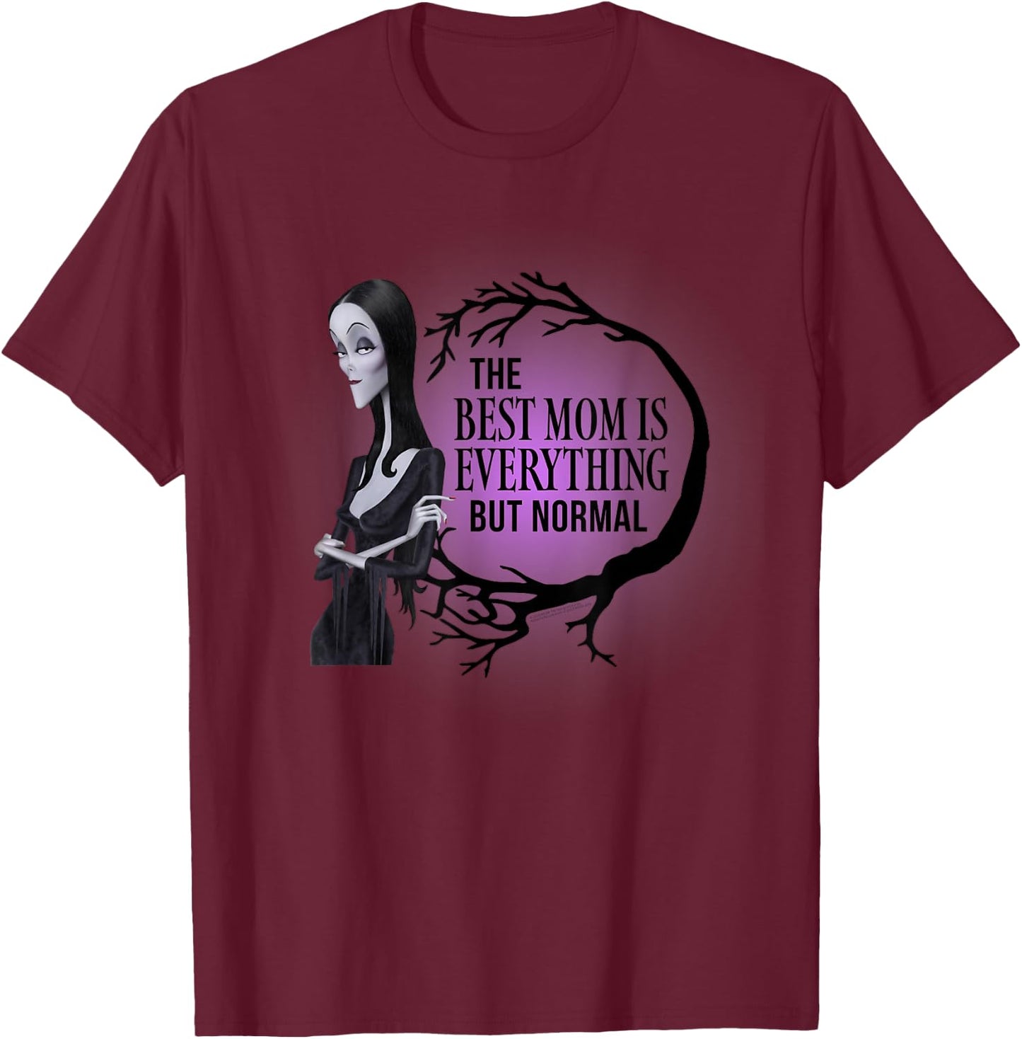 The Addams Family Animated Movies - Mother's Day Morticia , black T-Shirt - T-Shirt | Maroon