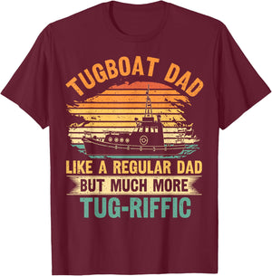 Towboat and Tug Boat Captain Pun for your Tugboat Dad T-Shirt - T-Shirt | Maroon