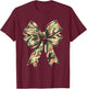 Camouflage Old Camo Bow Coquette Hunting Women Girl T-Shirt - T-Shirt | Maroon