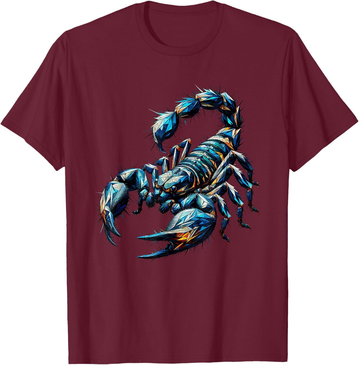 Polygon Art Scorpion Scorpions T-Shirt - T-Shirt | Maroon