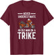 Trike Motorcycle Accessories & Triker Gifts -Adults Black Small Classic Fit Crew Collar Short Sleeve T-Shirt - T-Shirt | Maroon