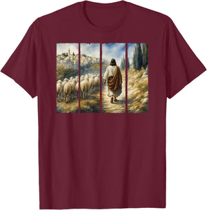 The Lord Is My Shepherd Jesus Christ The Good Shepherd T-Shirt - T-Shirt | Maroon