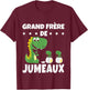 Child Announcement of the Big Brother of the Twins , Black, 2 T-Shirt - T-Shirt | Maroon