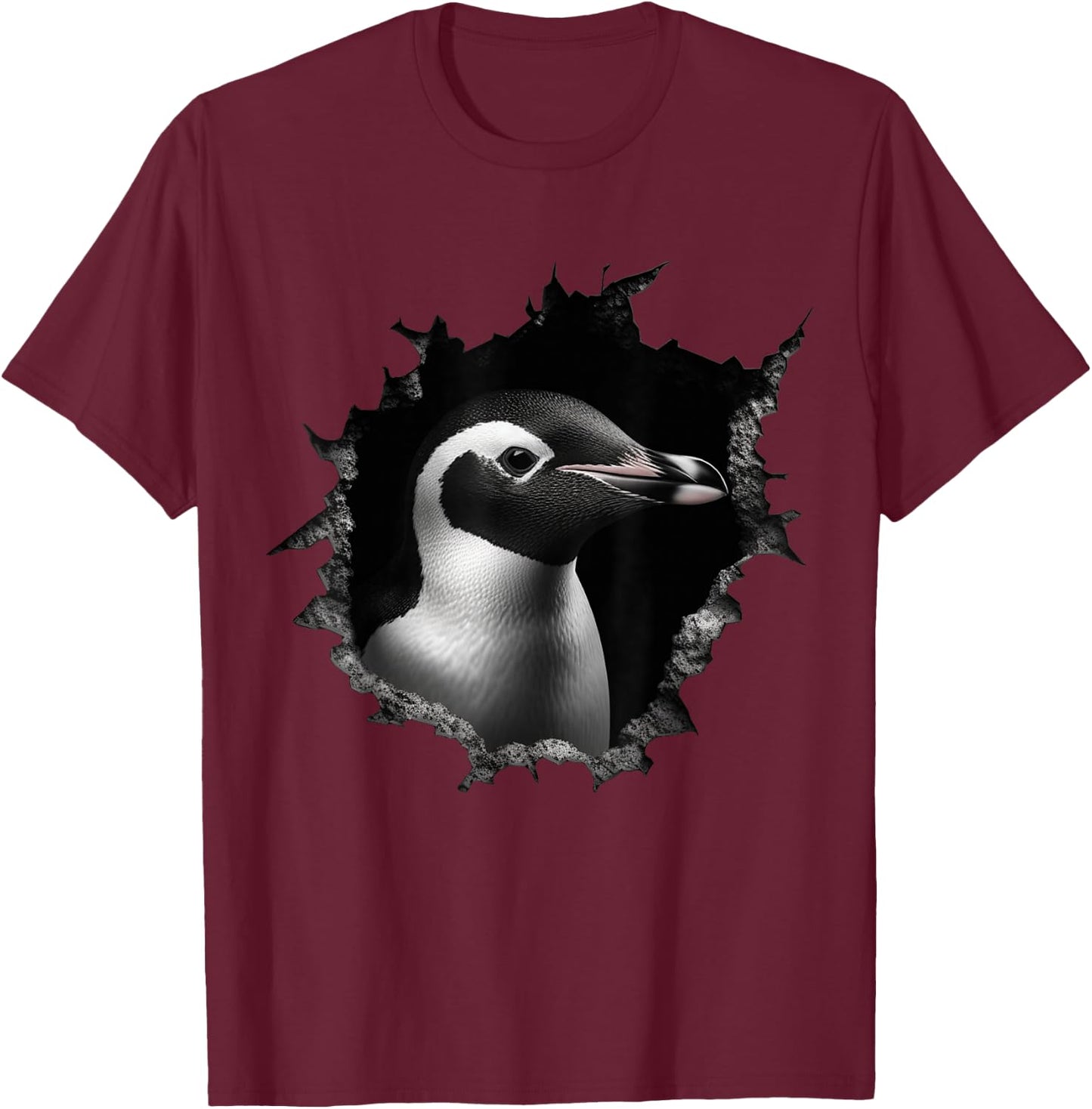 Penguin Wall - Animals Penguin T-Shirt - T-Shirt | Maroon