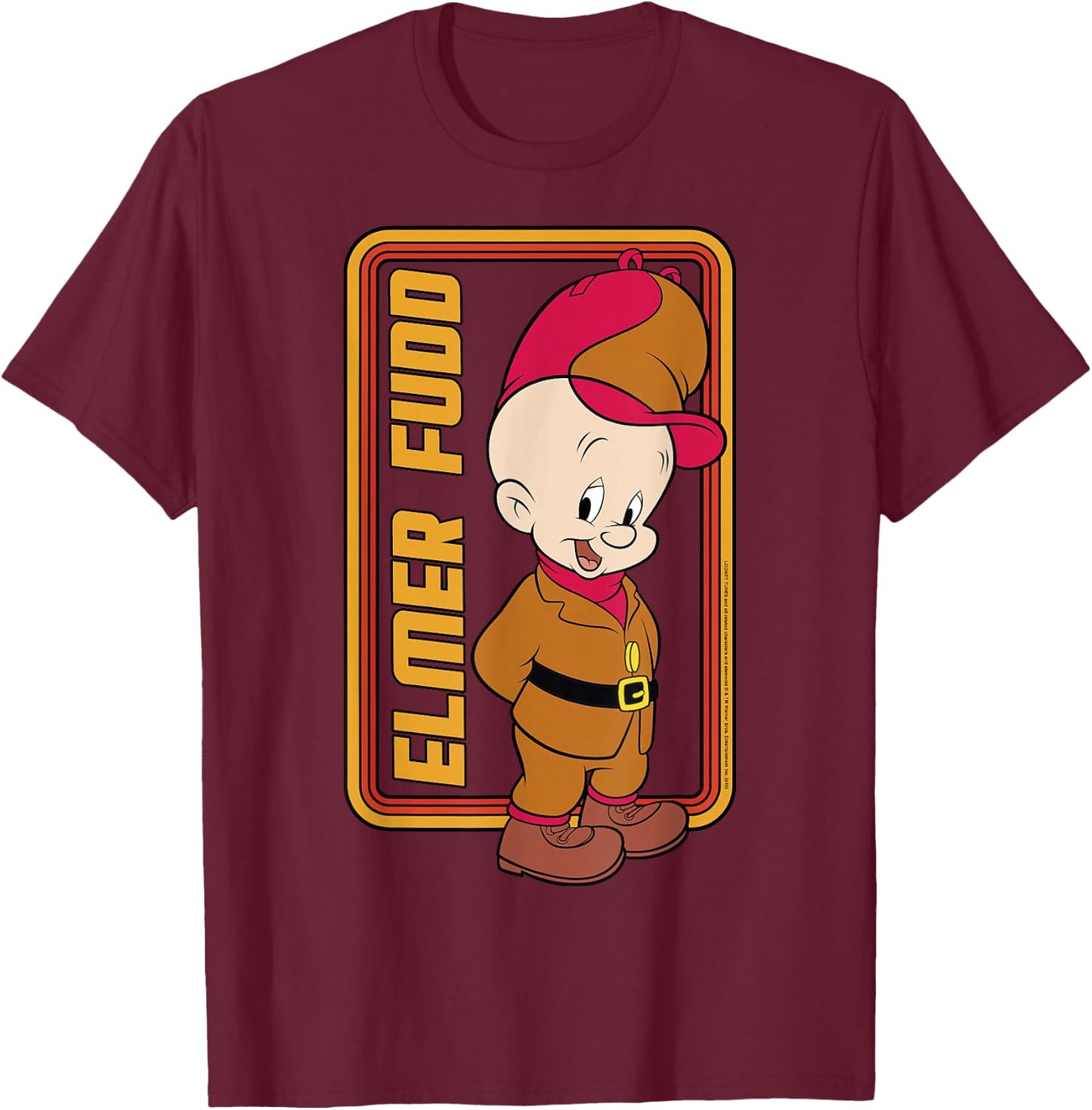 Looney Tunes Elmer Fudd Framed Portrait T-Shirt - T-Shirt | Maroon