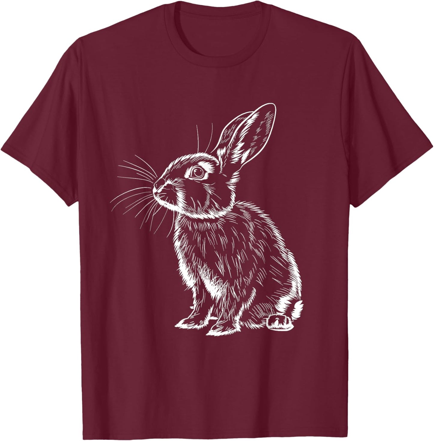 Funny Rabbit Animal Lover Cute Rabbit Bunny Art , black T-Shirt - T-Shirt | Maroon