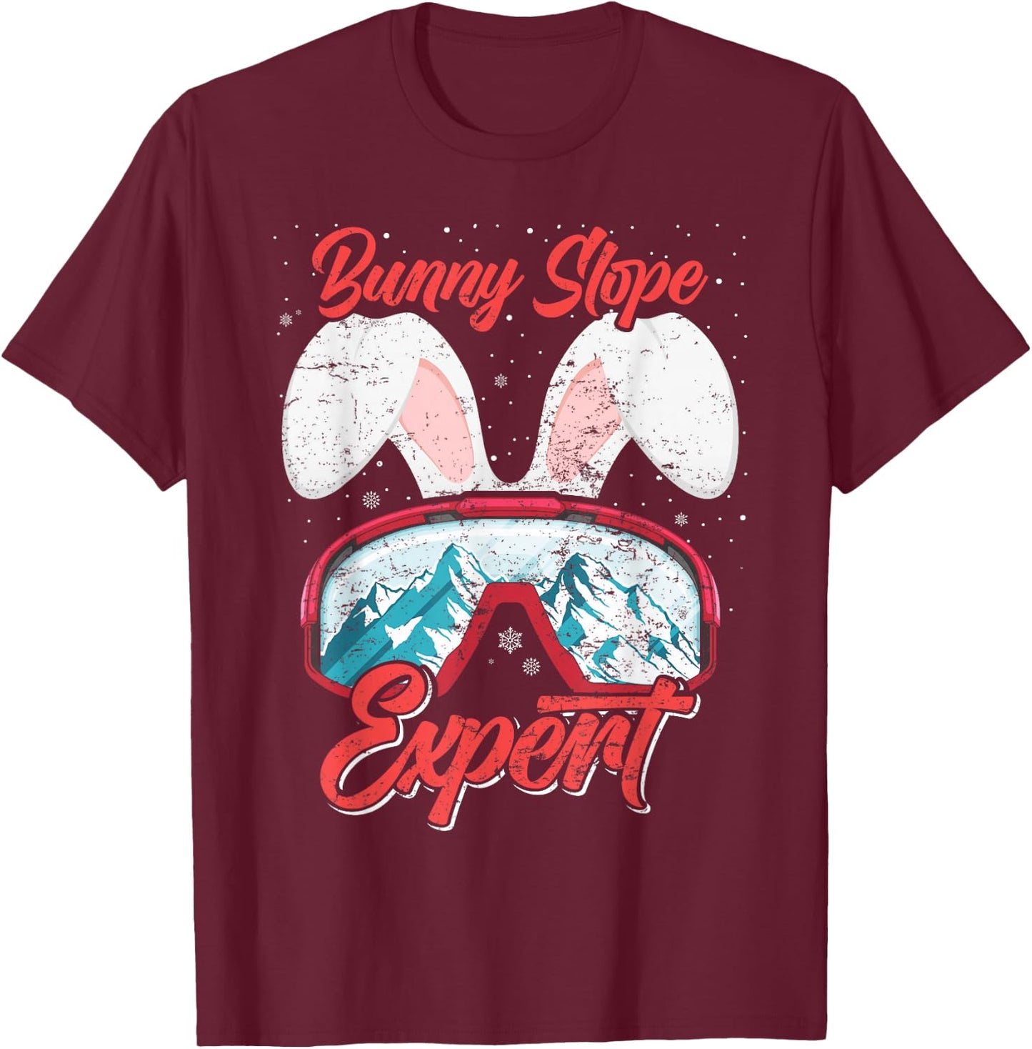Bunny Slope Expert Skiing Women Ski Bunnies Ski Slope T-Shirt - T-Shirt | Maroon