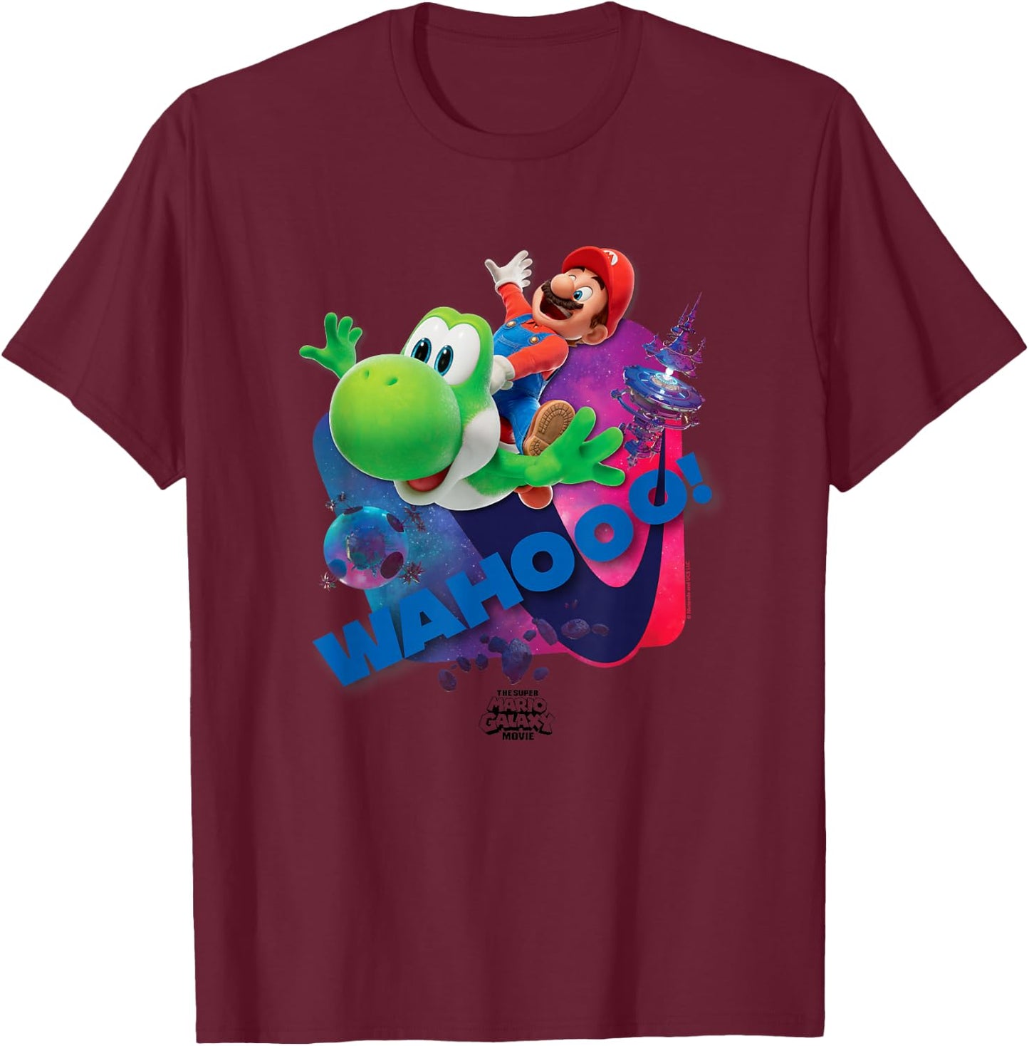 The Super Mario Galaxy Movie Wahoo Star Ride T-Shirt - T-Shirt | Maroon