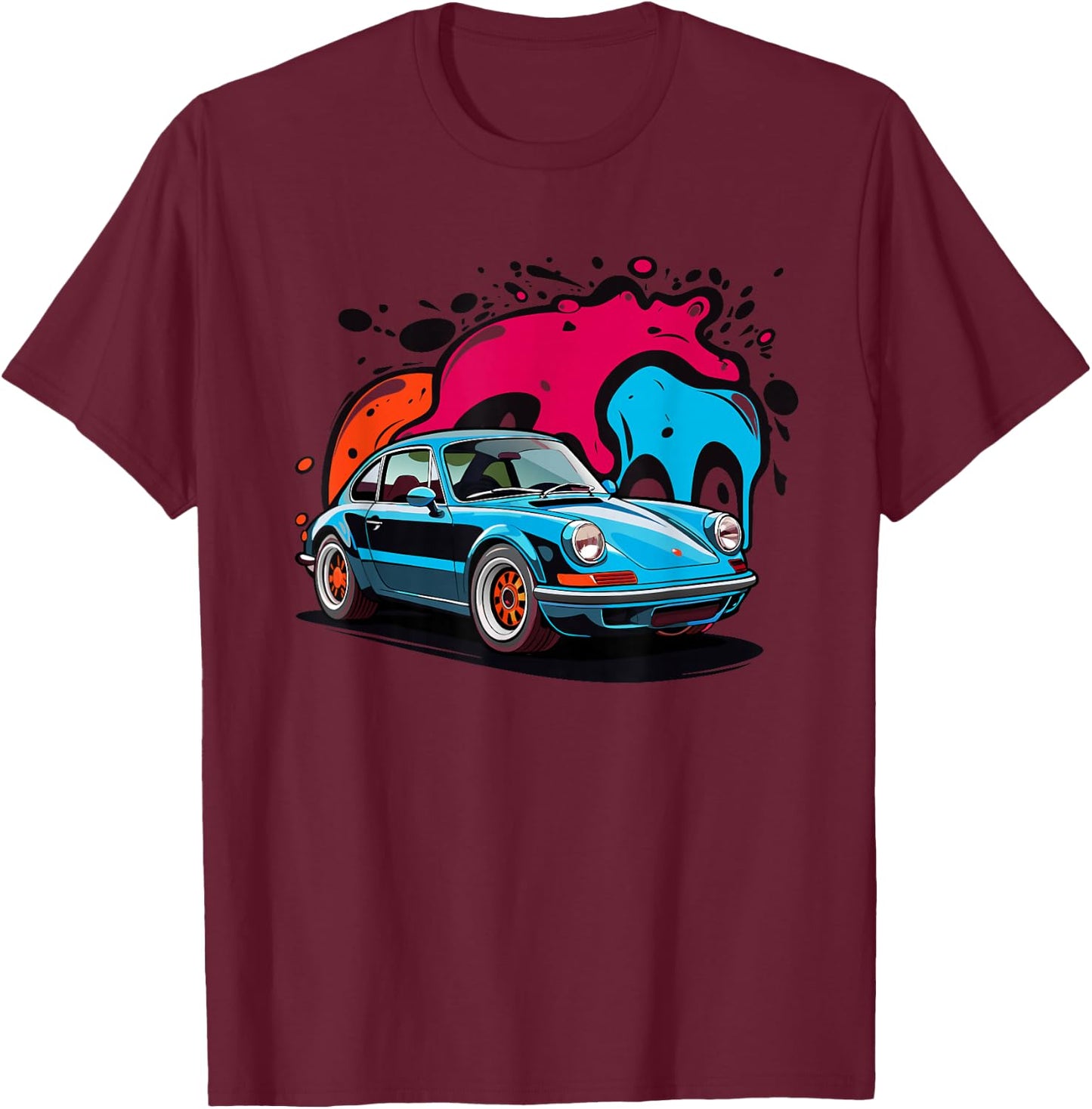 964 930 911 Sports Car T-Shirt - T-Shirt | Maroon