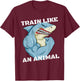 Train Like An Animal Shark Weightlifting Muscle Fitness T-Shirt - T-Shirt | Maroon