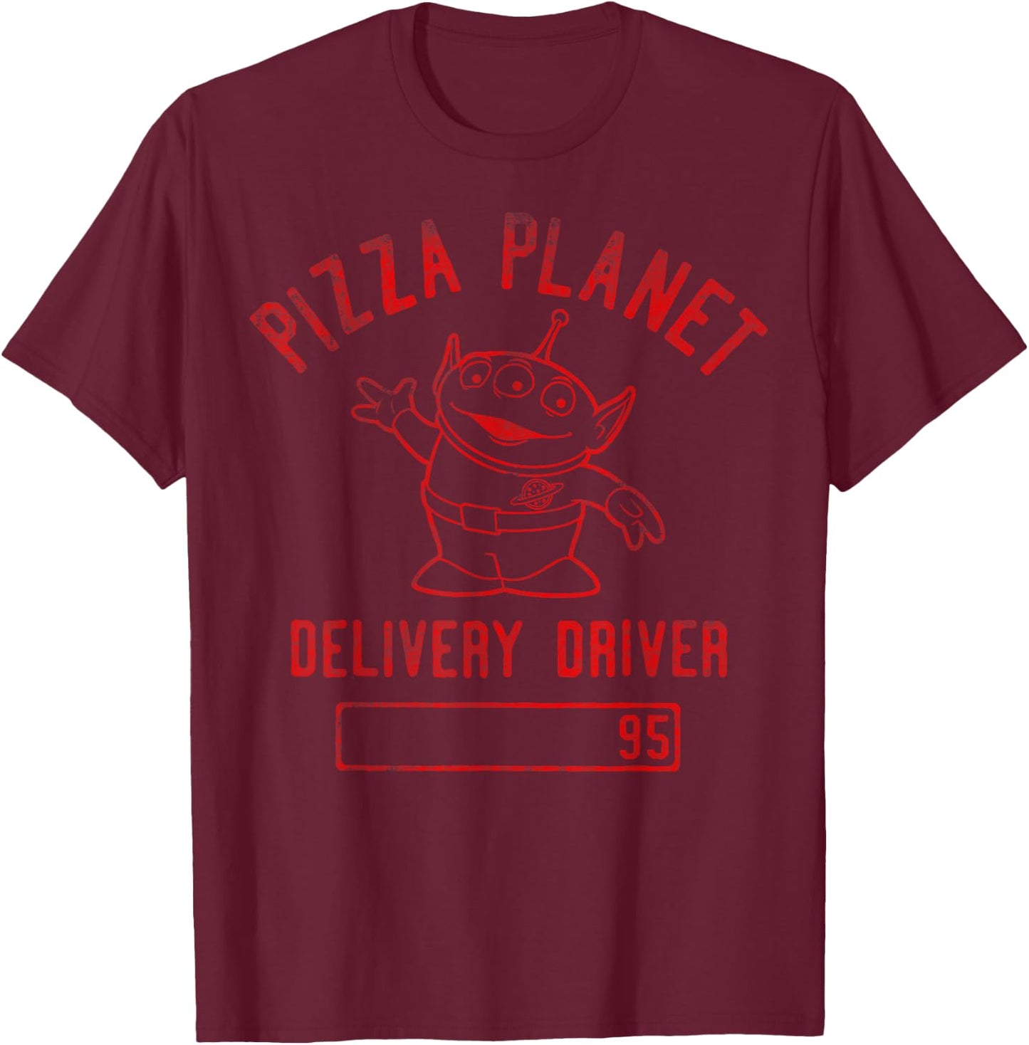 Disney Pixar Toy Story Pizza Planet Delivery Driver T-Shirt - T-Shirt | Maroon