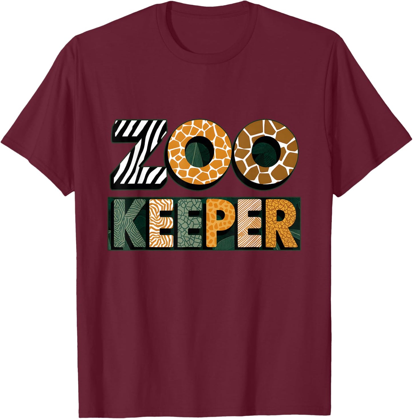 Zoo Keeper Costume Adult Halloween Party Safari Zookeeper T-Shirt - T-Shirt | Maroon