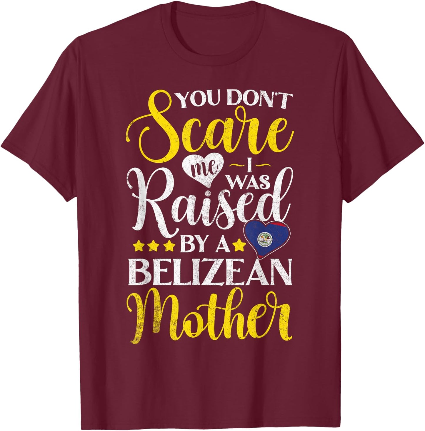 Belize Flag Souvenirs for Belizeans Men & Women T-Shirt - T-Shirt | Maroon