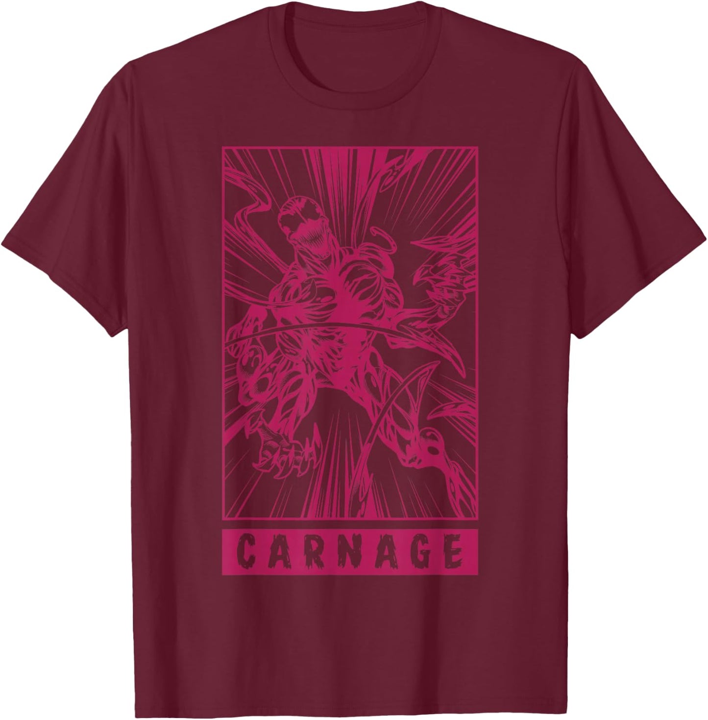 Marvel Venom Carnage Symbiote Comic Graphic T-Shirt - T-Shirt | Maroon