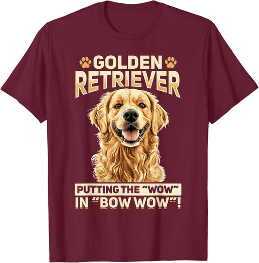 Golden Retriever Dog Breed Golden Retriever: Putting the Women Kids T-Shirt - T-Shirt | Maroon