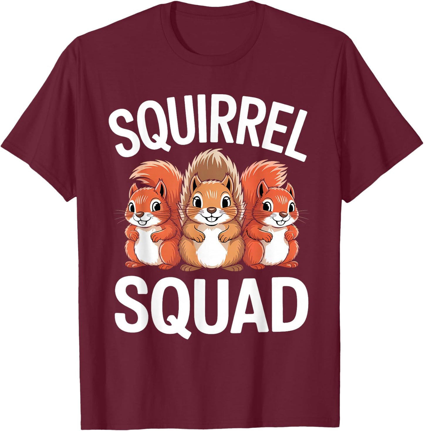 Squirrel Squad for Squirrel Lover Kids Cute Squirrel Animal T-Shirt - T-Shirt | Maroon