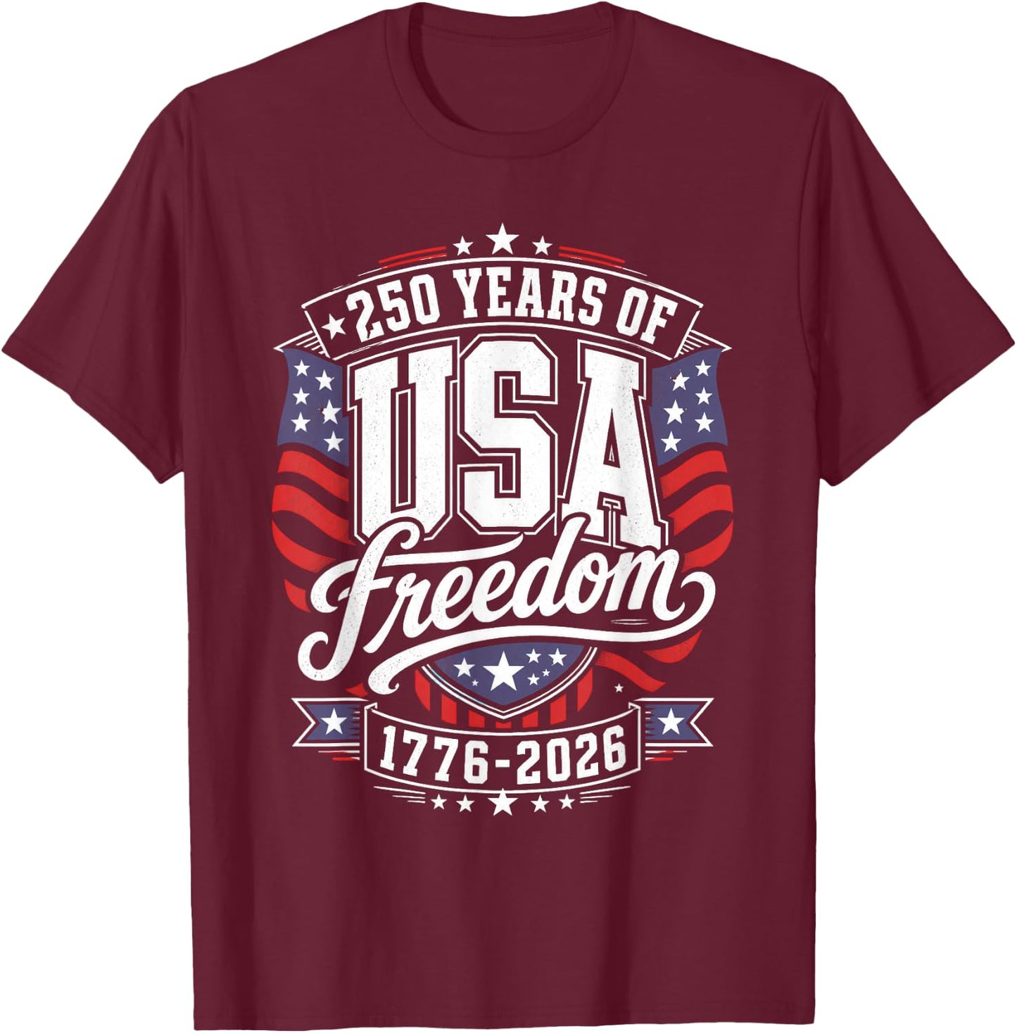 250 Anniversary USA Women Men T-Shirt - T-Shirt | Maroon