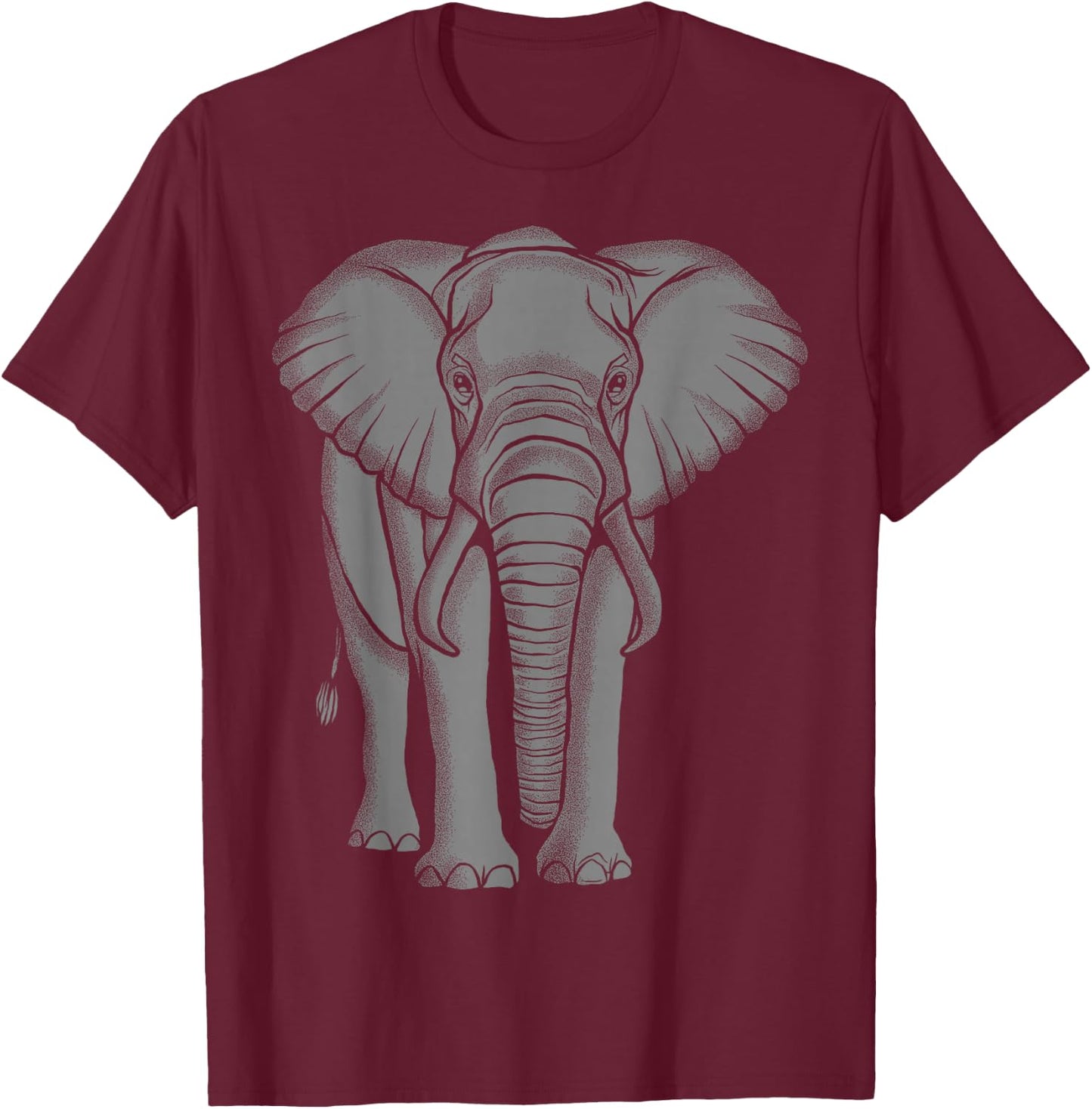 Éléphant Gris T-Shirt - T-Shirt | Maroon