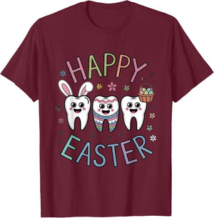 Easter Dentist Tooth Cute Teeth Dental Assistant Women Men T-Shirt - T-Shirt | Maroon