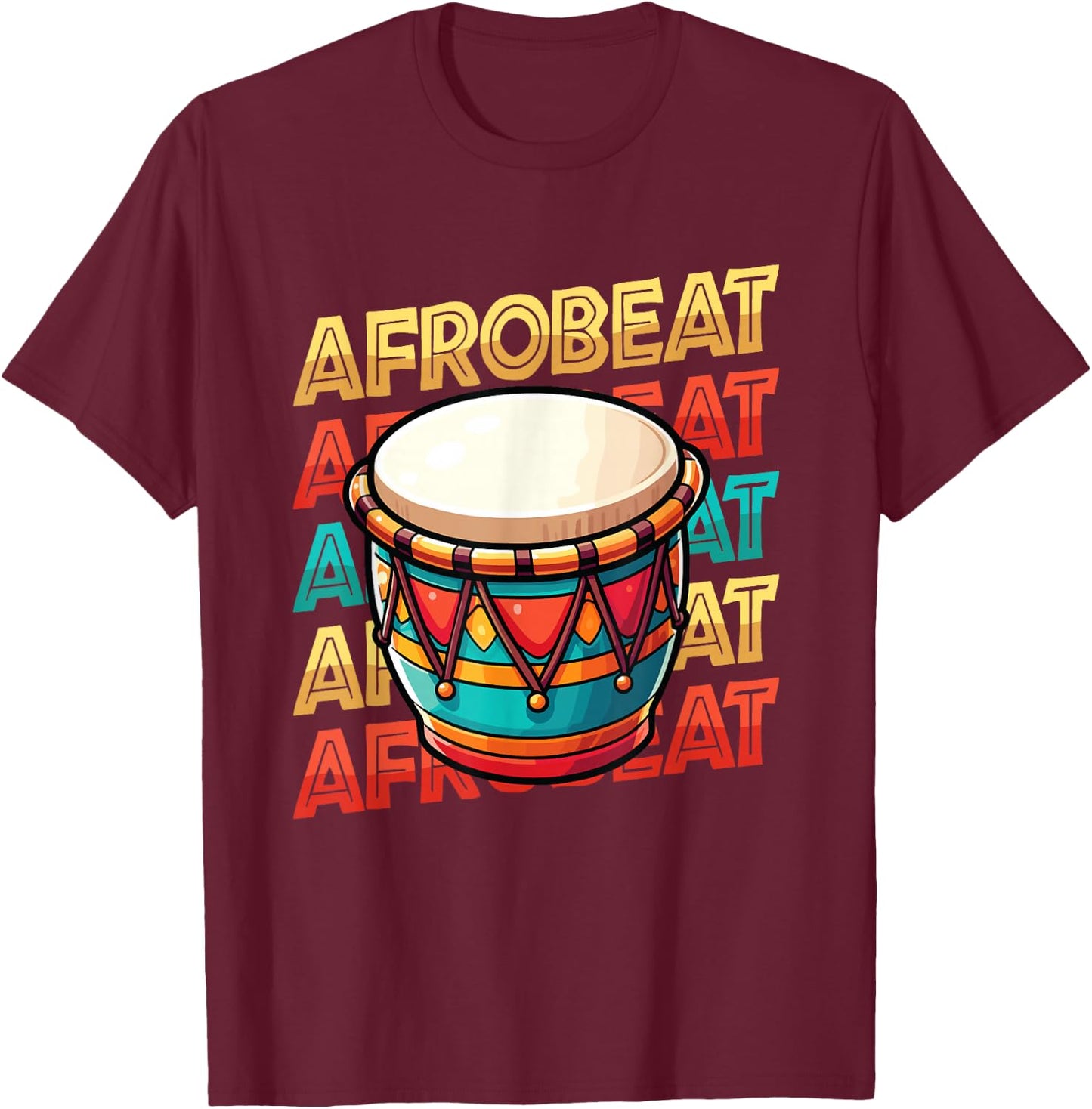 Afrobeat Djembe African Drum Music Djembe Player T-Shirt - T-Shirt | Maroon