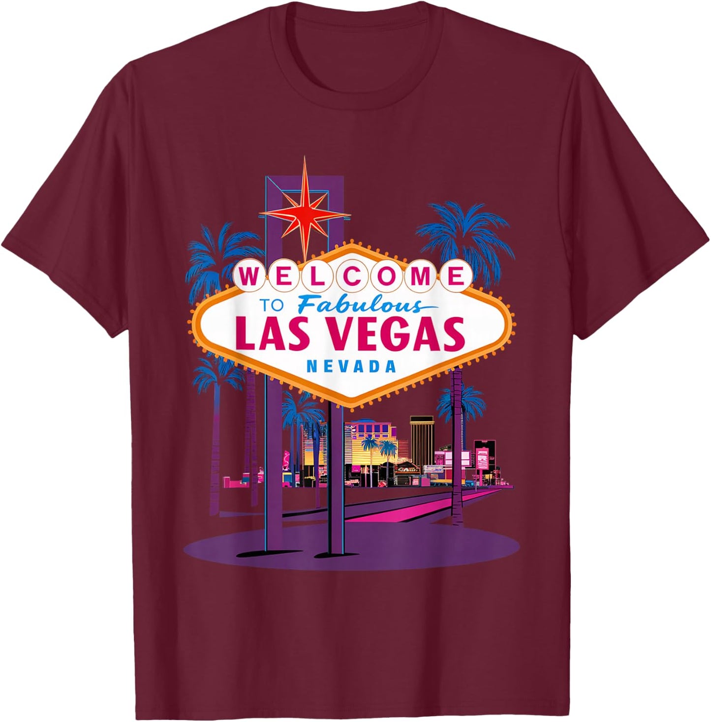 I Love LAS VEGAS Nevada City Vegas Souvenir Gifts Las T-Shirt - T-Shirt | Maroon