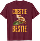 Crested Gecko Reptile - Crestie Bestie T-Shirt - T-Shirt | Maroon