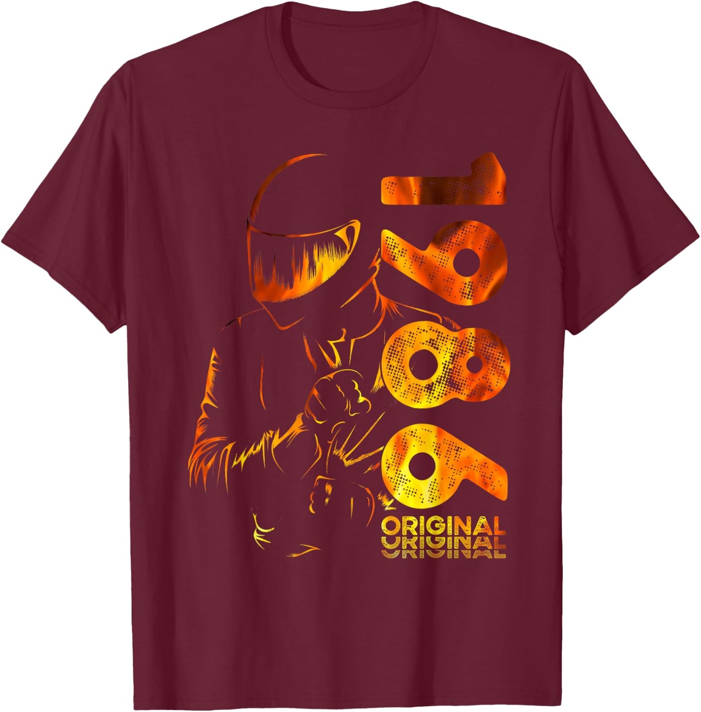40e Anniversaire Homme Moto Motard Biker 1986 T-Shirt - T-Shirt | Maroon