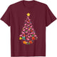 Pink Flamingo Santa Merry Christmas Tree Lights Girls T-Shirt - T-Shirt | Maroon