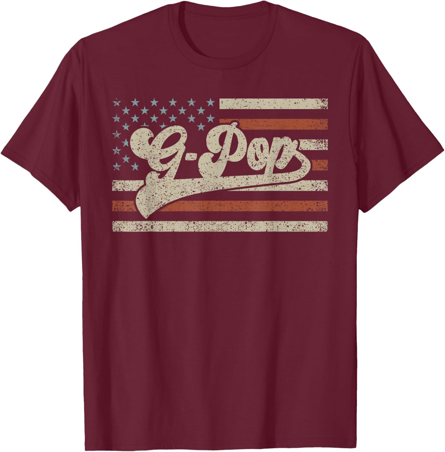 G-pop American Us Flag Funny Father's Day Patriotic T-Shirt - T-Shirt | Maroon