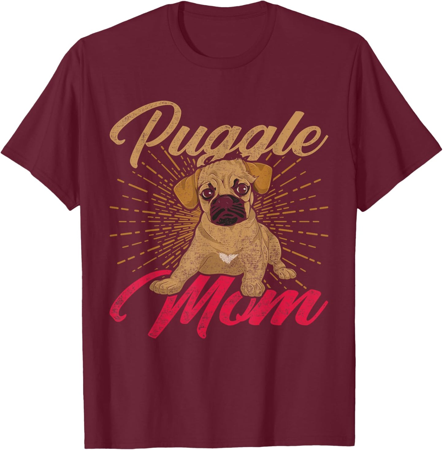 Cute Pet Animal Dog Lover Puggle Mom Mothers Day Puggle T-Shirt - T-Shirt | Maroon