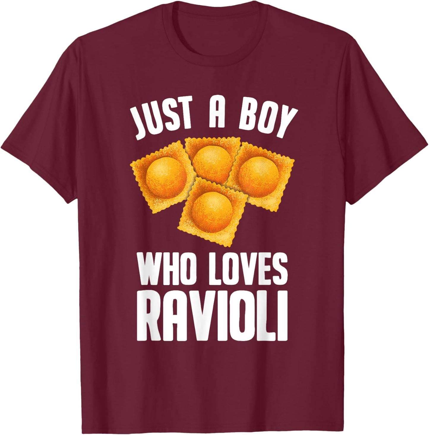 Cool Ravioli Design For Boys Men Ravioli Pasta Dough Wrap T-Shirt - T-Shirt | Maroon