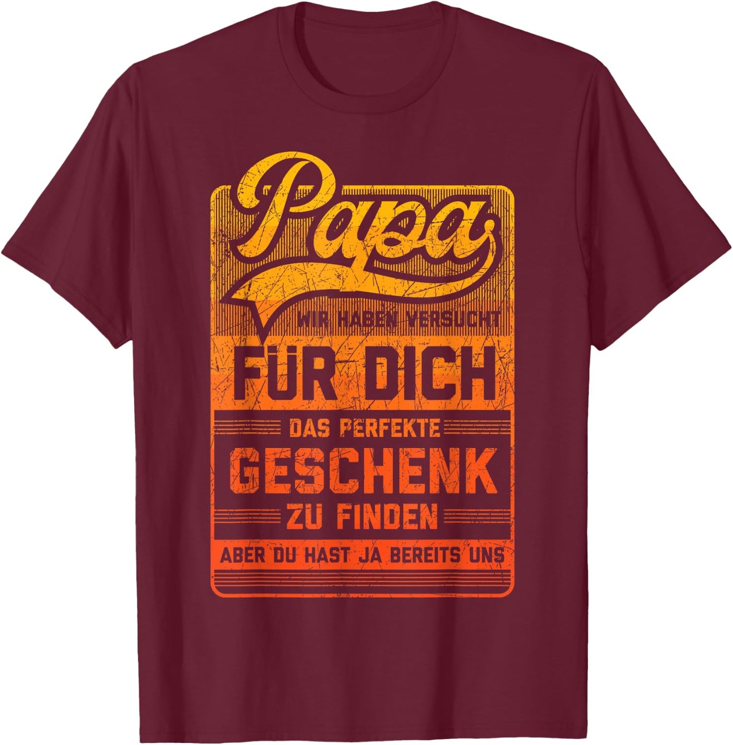 Papa und Vater Lustiger Spruch witziges Vatertag Herren T-Shirt - T-Shirt | Maroon