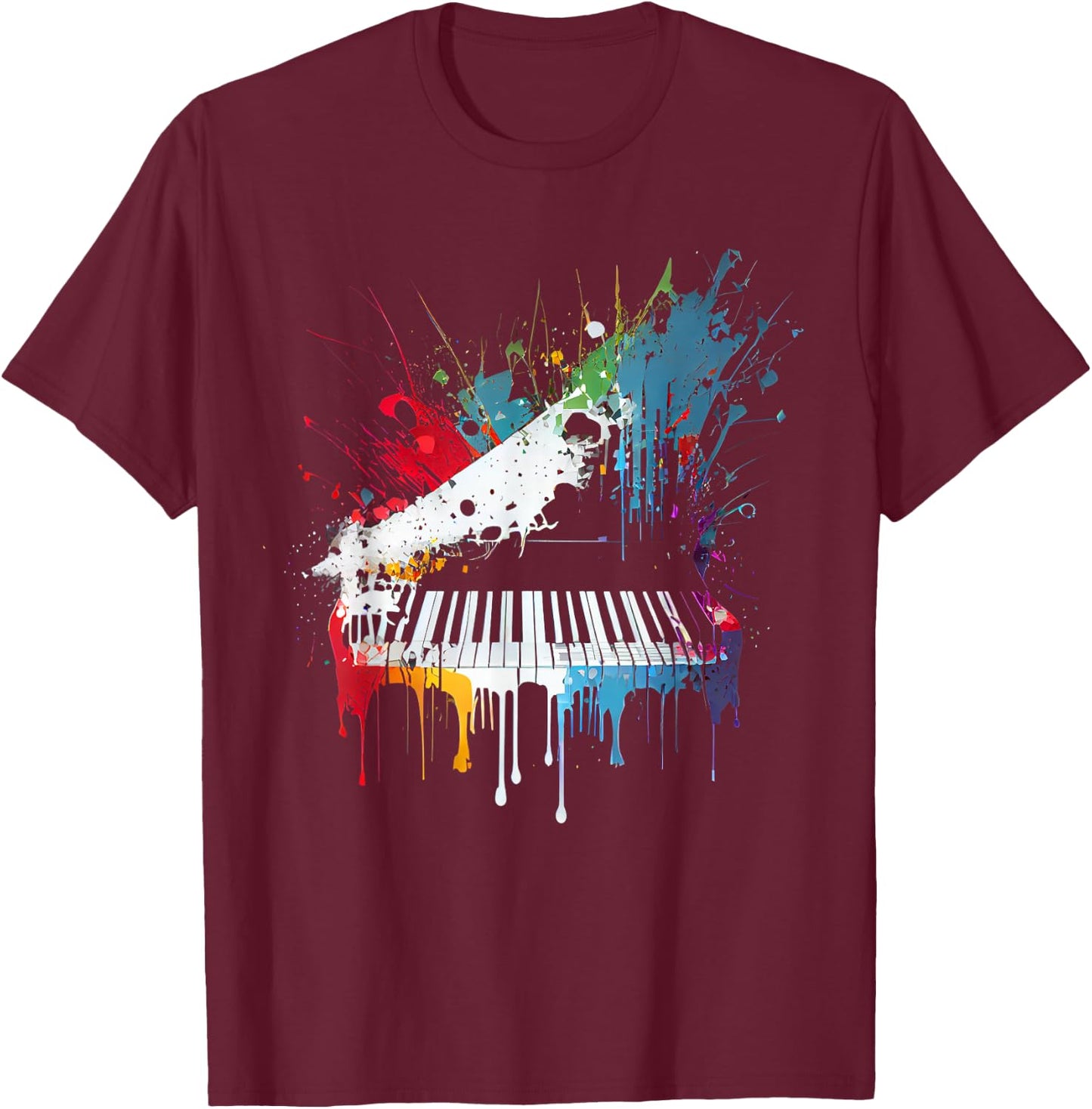Piano Design Klavier Geschenk für Pianisten T-Shirt - T-Shirt | Maroon