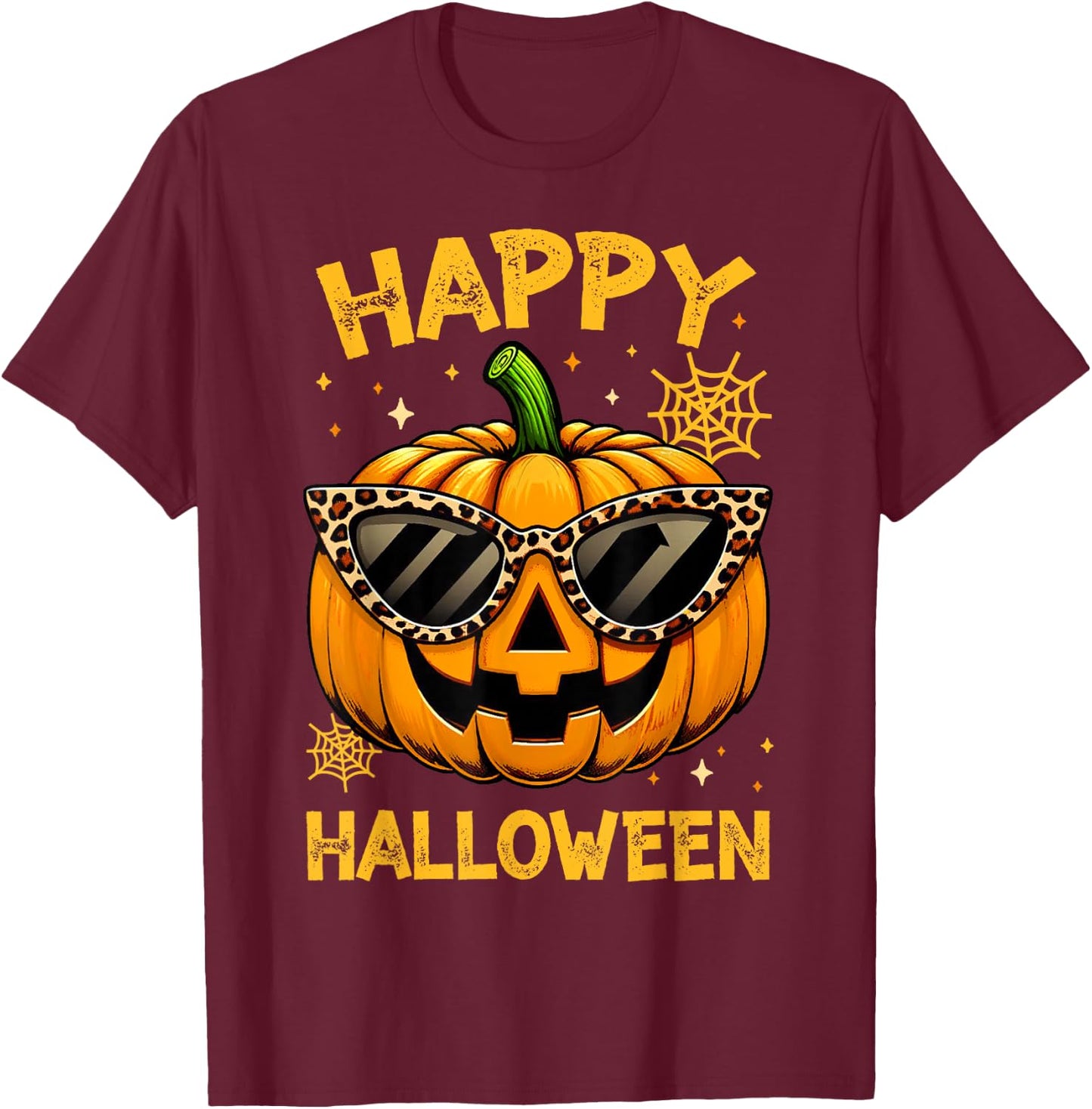 Trick Or Treat Halloween Funny Pumpkin Happy Halloween T-Shirt - T-Shirt | Maroon