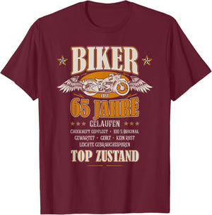 65. Geburtstag Biker Motorrad Mann Geschenk lustig T-Shirt - T-Shirt | Maroon