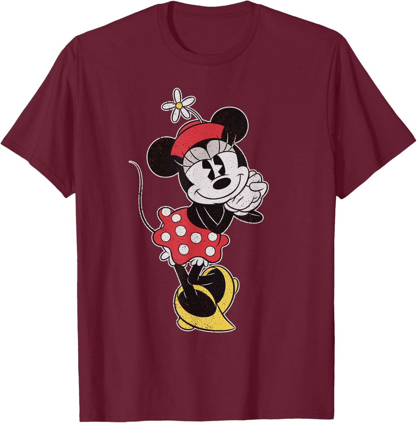 Disney Vintage Minnie Mouse Sweetheart Pose Small T-Shirt - T-Shirt | Maroon