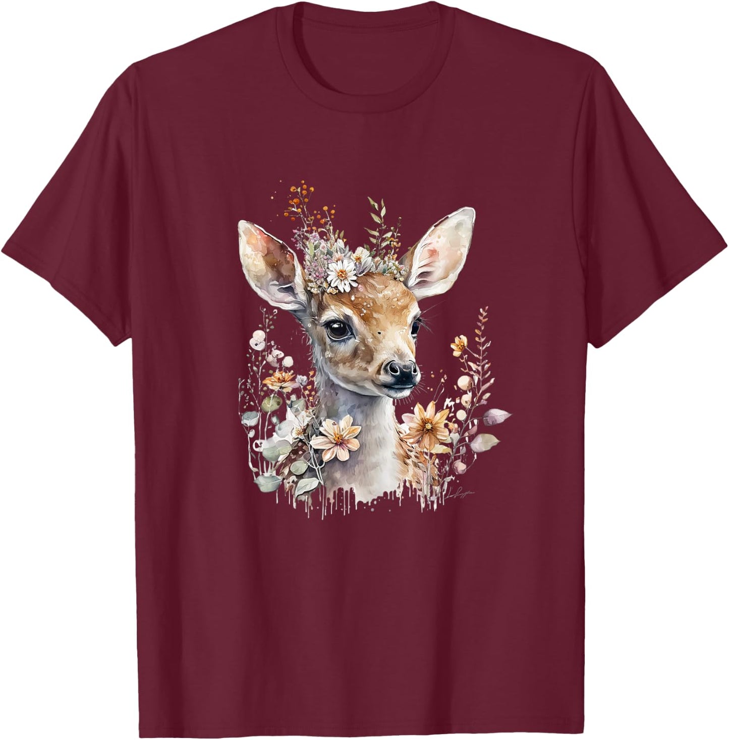 REH, Hirsch, REH Kostüm Damen, REH Kostüm Mädchen, Trachten T-Shirt - T-Shirt | Maroon