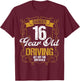 16 Year Old Driving Funny Get off Sidewalk 16 Birthday T-Shirt - T-Shirt | Maroon