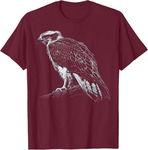 Birds of Prey , Osprey Hawk T-Shirt - T-Shirt | Maroon