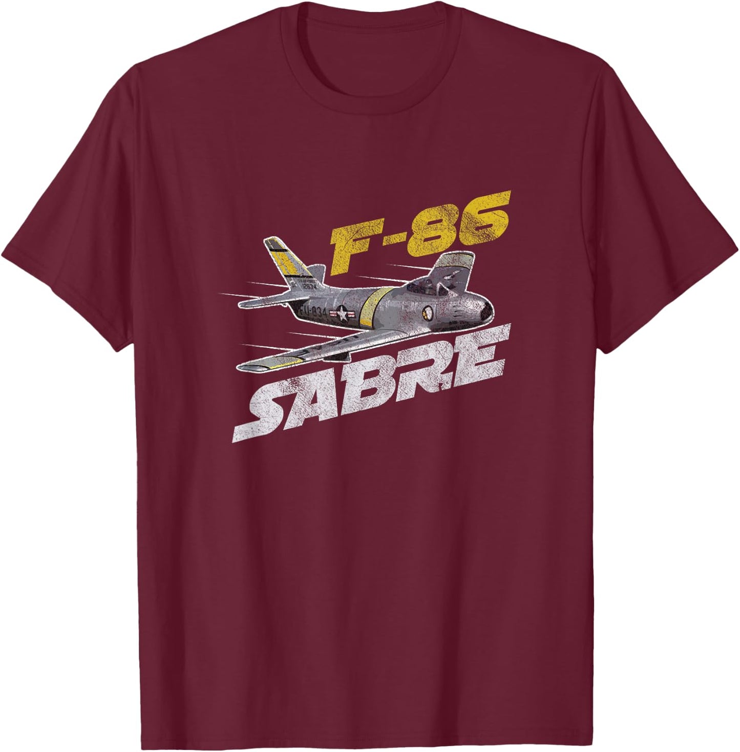 F-86 Sabre Jet Shirt Vintage Machine Veteran Pilot T-Shirt - T-Shirt | Maroon