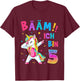 Children's 5th Birthday Girl 5 Years Old Dancing Funny Unicorn , black T-Shirt - T-Shirt | Maroon