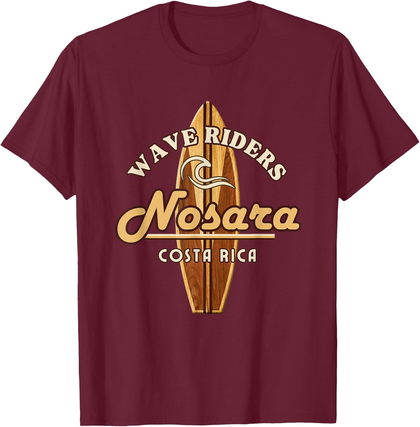 Surf Nosara Costa Rica Surfing Vacation Design T-Shirt - T-Shirt | Maroon