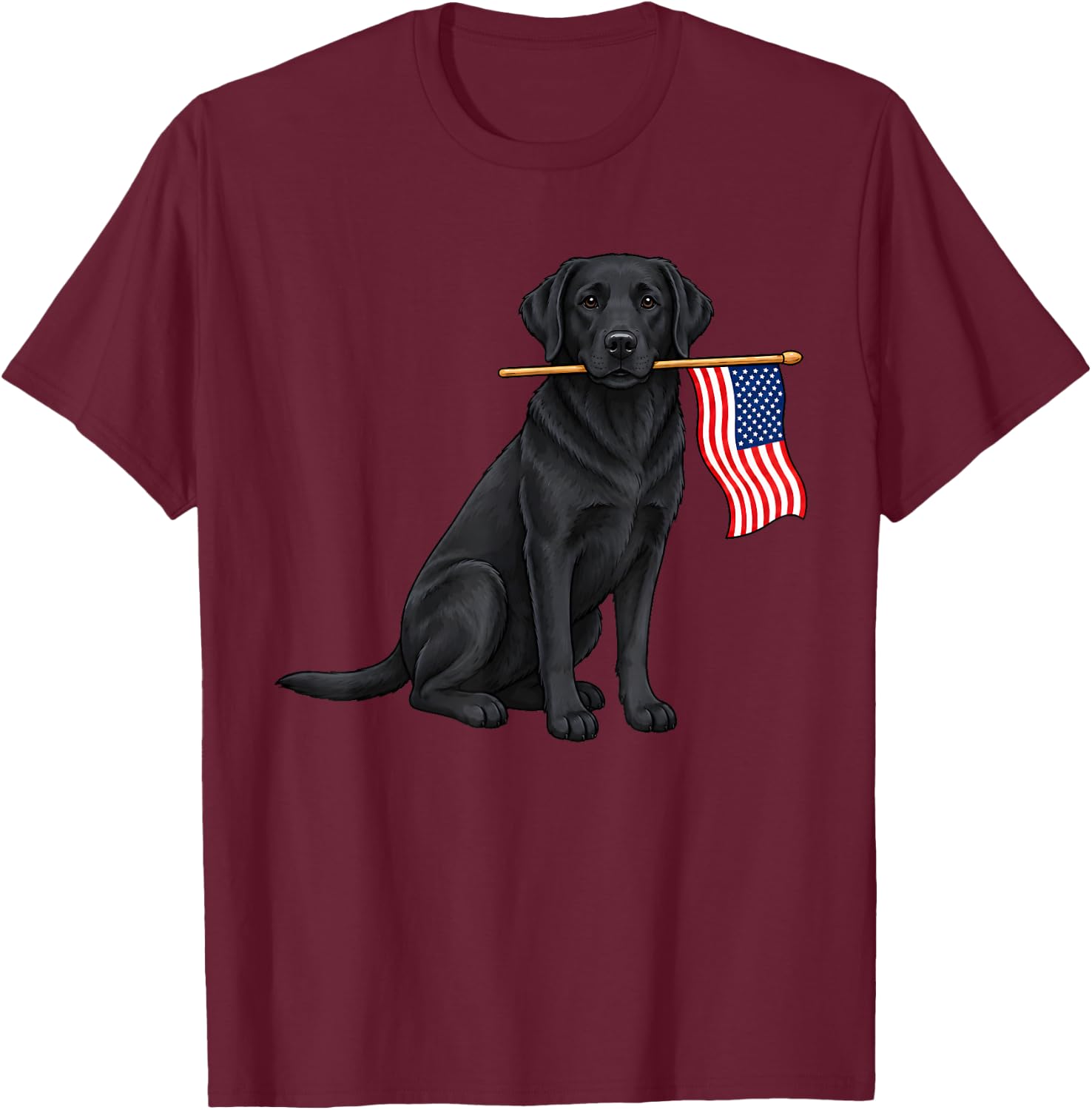 Black Lab 4th of July Patriotic Dog Fourth of July T-Shirt - T-Shirt | Maroon
