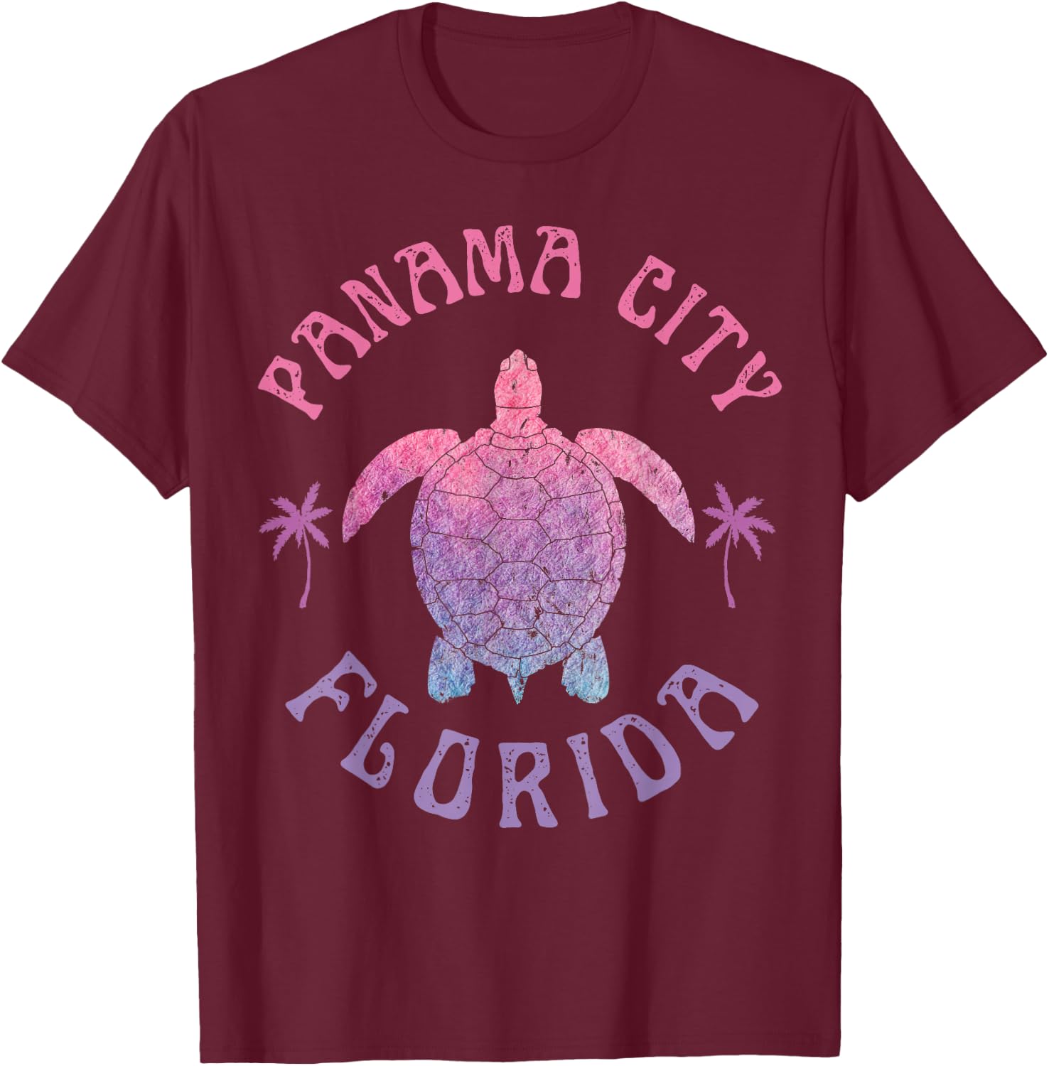 Panama City Beach Florida Sea Turtle Summer Vacation T-Shirt - T-Shirt | Maroon