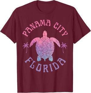 Panama City Beach Florida Sea Turtle Summer Vacation T-Shirt - T-Shirt | Maroon