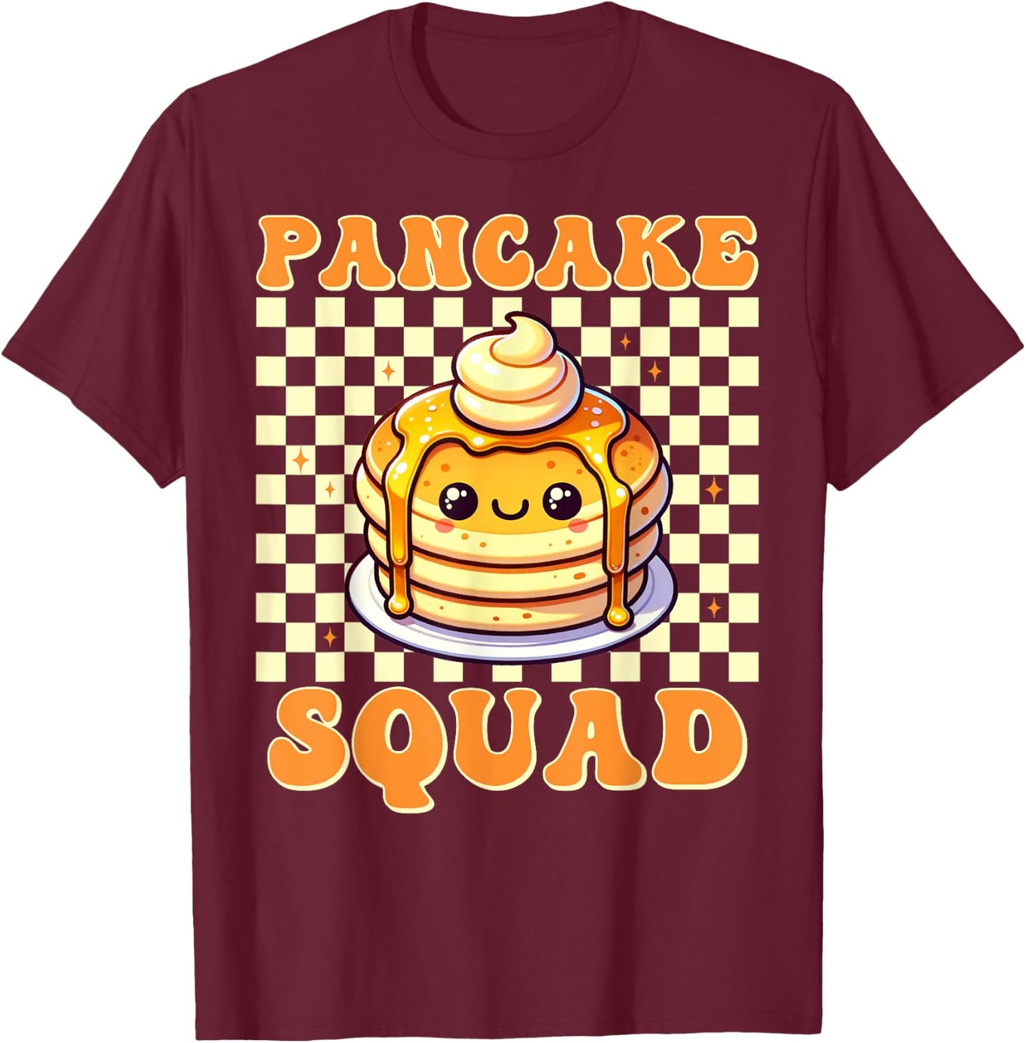 Pancake Squad Crew Syrup Brunch Breakfast Bake Maker T-Shirt - T-Shirt | Maroon